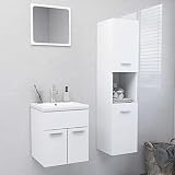 Badmöbel-Set, Waschbecken und komplettem Zubehör,Verschiedene Größen, Badezimmermöbel Waschtisch Badmöbelset,-Set Weiß Spanp