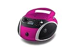 Grundig GPR1120 GRB 3000 BT Tragbare Radio Boombox mit Bluetooth Pink/Silb