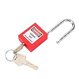Lockout Tagout Sicherheitsschloss 38mm Lockout Lock Isolierung Sicherheitstechnik Vorhängeschloss Sicherheitsschloss für den Maschinenbau(rot)