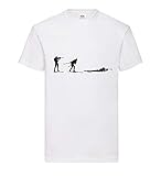 DREI Biathlon Stellungen Männer T-Shirt Weiß L - shirt84