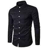 ZYYM Herren Paisley Hemd Langarm Jacquard Hemd für Männer Regular Fit Freizeithemd Hemden Langarmhemd für Freizeit Hochzeit Herren Baumwolle Leinen Henley Shirt Casual Beach Langarm Solid Top S