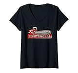 Damen Fichtenmoped Fichtenmopal Kettensäge Holz T-Shirt mit V