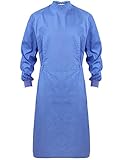 renvena Unisex Chirurgische Kleider Langarm Medizinische Baumwolle Kleidung Waschbare Isolation Kleider Schutz Krankenschwester Uniform Blau S