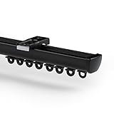 Gardinenschiene Kit für Decken- oder Wandmontage, Raumteiler für Räume 140 cm - 200 cm breit, mit Ösen und Plissee-Vorhang Arbeiten (Color : Black-B, Size : 100cm)
