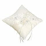 YLCJ Handgefertigt Strass Bändchen Satin Charms Ring Trägerkissen Kissen Jewery Case Supplies Hochzeit Eingerichtet Verschönern Zeremonie Zubehör-Elfenb