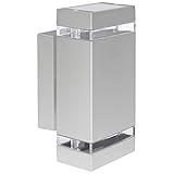 LED Wandlampe up & down Außen-Wandleuchte IP44 Aufbau-Leuchte Alu silber grau, inkl. 2x LED Leuchtmittel 5W, 230V GU10 in warmweiss 2700