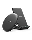 Anker PowerWave Ladepad & Ladeständer Set, Qi-Zertifiziert, 7.5W für iPhone 11/ Xs/Max/XR/XS/X, 10W Schnellladungen für Samsung Galaxy S20/ S10 / S9 / S8 / Note 10, Netzteil Nicht ink