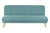 DRW Schlafsofa aus Polyester und Holz in Türkis 172 x 80 x 76