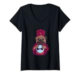Damen Bones Or No Bones Day?, Mops-Liebhaber T-Shirt mit V