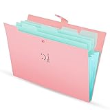 KONVINIT Fächermappe 4 Fächer A4 Ordner Dokumentenmappe PP Erweitern Schulordner dokumente organizer Pink C