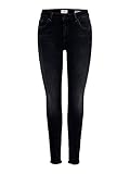 ONLY Damen ONLBLUSH MID SK ANK RAW BB REA5178 NOOS Skinny Jeans, Schwarz (Black Denim Black Denim), 34/L34 (Herstellergröße: XS)