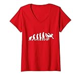 Damen Evolution of a Cyclist, Funny Cross Mountain Biking MTB T-Shirt mit V