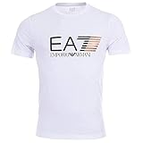 Emporio Armani EA7 Herren T-Shirt 3ZPT62 PJ03Z Kurzarm Rundhals Gr. L, weiß