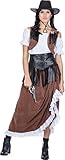 Rubie's 13224-46 Western Lady Cowgirl Kostüm Saloon für Damen, Multi-C