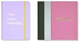 Kate Spade New York Triple Notebook Folio Set, Includes 3 Small Notebooks with 80 Pages Each, Colorblock