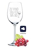 Leonardo Weinglas mit Gravur - Zu Vino sag ich nie no - Geschenk für Hobby-Sommelier & Weinliebhaber - Weingläser - Geburtstagsgeschenk für Frauen & M