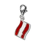 SilberDream Charm Flagge Österreich 925 Echt Silber Anhänger rot weiß D1FC704