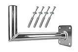 GALLUNOPTIMAL Aluminium Wandhalter 40 cm INKL Montageset & Mastkappe für Satelliten-Schüssel | Satelliten-Anlage | SAT-Halterung | SAT-Antenne 400