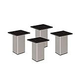 sossai® Exklusiv - Aluminium Möbelfüße | E4MF-N | 4er Set | Höhe: 120mm | Farbe: Inox