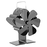 WDBK Großer wärmebetriebener Holzofen mit 6 Flügeln, luftsparender Brennstoff, effizient, Kaminofen umweltfreundlich und effiziente Wärmeverteilung, erhöht 80 mehr warme Luft als 2 Flügel-V