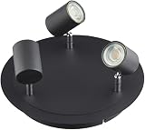 Leuchten Direkt Deckenleuchte, anthrazit Deckenleuchte, anthrazit 3xGU10/5W/3000K Innenleuchte, IP20 Deckenleuchte 11943-13