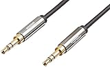 Amazon Basics Aux-Kabel, Stereo-Audiokabel, 3,5 mm-Klinkenstecker auf 3,5 mm-Klinkenstecker, 1,2 m - 2-er Pack