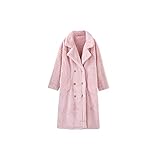 ZZL Damen-Bademäntel, weich, dick, lockere Nachtwäsche, Korallen-Fleece, warmer Bademantel für Zuhause, Schlafzimmer, Pool, Haus, Mantel für Frauen (Farbe: Rosa, Größe: L)