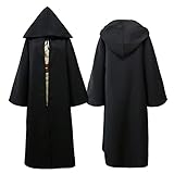 lilongjiao Star Jedi Ritter Cosplay Kostüme Mace Windu Obi Wan Kenobi Anakin Skywalker Cloak Ahsoka Tano Halloween Wars Erwachsene (Color : Black, Size : XL)