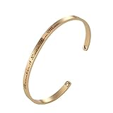 Daesar Damen Armband Partner Gold Remember I Love You Man Armreif Uhr Frauen Edelstahl Breit 4 MM