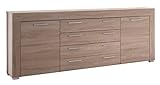 trendteam Wohnzimmer Sideboard Schrank Wohnzimmerschrank Boom, 176 x 79 x 40 cm in Eiche Sägerau Hell (Nb.) mit viel S