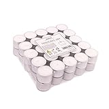 pajoma Teelichter Weiss unbeduftet 50 Stück, 3,8cm Paraffin Brenndauer: 8 Std. G