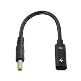Cablecc Typ C USB-C Buchse Eingang zu DC 5.52.5mm Power PD Ladekabel passend für Laptop 18-20V