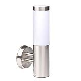 Trango 8000L IP44 Außenleuchte, Wandleuchte aus Edelstahl & Kunststoff mit E27 Fassung - Passend für alle LED Leuchtmittel Außenbeleuchtung, Außenwandleuchte, Außenlampe, G