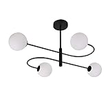 Deckenleuchte, Mond, 4 Lampen, Innenbeleuchtung, kreativ, 28 W x 4, Wandleuchte, für Wohnzimmer, Schlafzimmer, warmweiß, zeitgenössischer Retro-Stil, IP20, 80 x 24,5 cm, G9 x 4