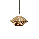 TTBDDDYH 1 Lichter Hanfseil Pendelleuchten Vintage Industrielle Hängende Deckenleuchte Rustikale Hanfseil Licht Woven Kronleuchter Leuchte Für Wohnzimmer Esszimmer Küche R