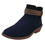 Xiand Stiefel Damen Elegant Booties mit Komfort Einfarbig Zipper Tief geschnitten Frauen Bootie Herbst Winter Stiefeletten Ankle Boots Knöchel Schuhe Gummistiefel Damen S