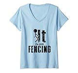 Damen Fechter Ich gehe Fechten T-Shirt mit V