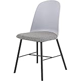 Koketto Home Shivin Stuhl, Polypropylen + Polyester + Metall, Grau, Einheitsgröße, 2 Stück