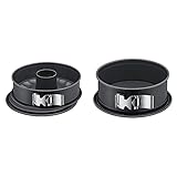 Kaiser La Forme Plus Springform 28 cm rund, 2 Böden, Flach- und Rohrboden, SafeClick-Verschluss & Plus Springform 20 cm rund, Flachboden, runde Backform, SafeClick-Verschluss, Emailleb