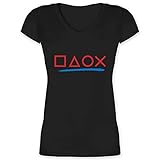 Nerd Geschenke - Gamer - bunt - S - Schwarz - Zocken - XO1525 - Damen T-Shirt mit V