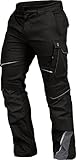 LEIB WÄCHTER Flex-Line Arbeitshose Bundhose Premium schwarz-grau mit Spandex (50)