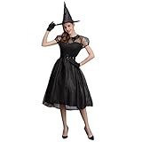 SHIZUANYUE Halloween Kostüm Damen Maxi Kleider Frauen Hexe Cosplay Horror-Vampir Party Vintage Hausfrau Abend Abschlussball Dress Mittelalter Kleider Gothic Langer Umhang Lolita Retro Steampunk