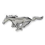 NXCY01 Motorhauben-Logo, Rennpferd, Emblem, Auto-Styling, Kühlergrill-Logo, Kofferraum-Dekoration, kompatibel mit Ford Mustang, Chrom glänzend schwarz rot Motorhaubenlogo (Farbe: Silber, Stil: 15 cm)