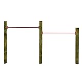 Gartenpirat Doppelreck DRR Turnreck aus Rundholz mit Zwei Reckstang