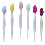 SYXLS 6 Stücke Silikon Peeling Lippenpinsel, Werkzeug Doppelseitiger Weicher Lippenpinsel, Weich Bequem Langlebig Lippenpinsel, für Glatteres und Volleres Lipp