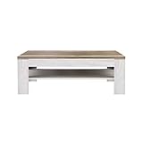 FORTE DURO Couchtisch mit Ablage, Holzwerkstoff, Pinie Weiß/ Antik Eiche, 120 x 75 x 43