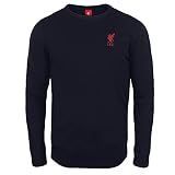 Liverpool FC - Herren Strickpullover mit Vereinswappen - Offizielles Merchandise - Dunkelblau - mit Rundhalsausschnitt - L