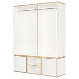 Novigami Easy Deal | Regalsystem Quube | Garderobe | Weiß | Garderobenschrank Ankleideschrank Kleiderschrank Flurschrank