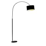 WXIANG Leselampe Stehleuchte mit hängendem Lampenschirm Hoher Pole for Moderne stehende Lampenidee der Mitte des Jahrhunderts for Schlafzimmer, Wohnzimmer oder Büro Lampe (Color : Black)