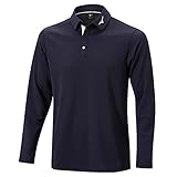 Mizuno Herren Athout Thermo Winter Langarm Golf Poloshirt - Deep Marine - XL